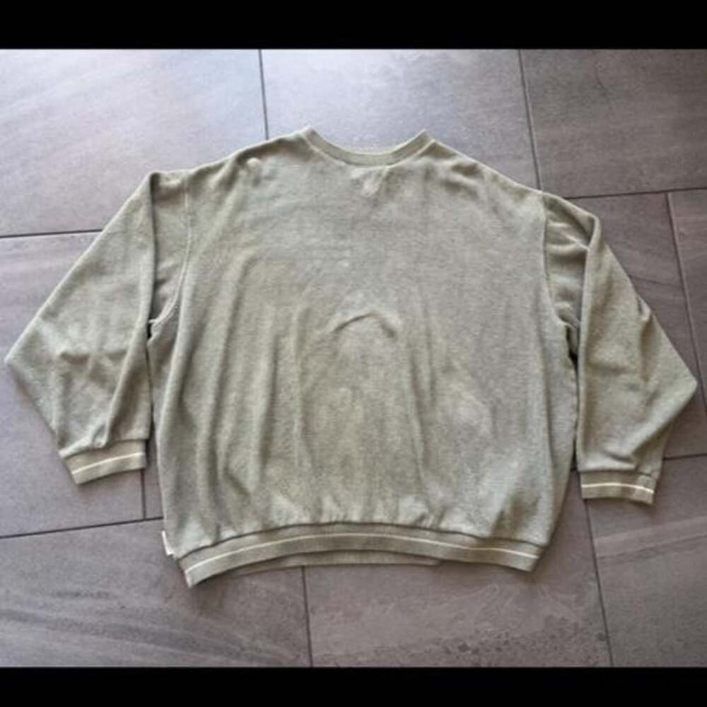 Vintage Chaps Ralph Lauren Ribbed Knit Crewneck Sweater Olive Green XL